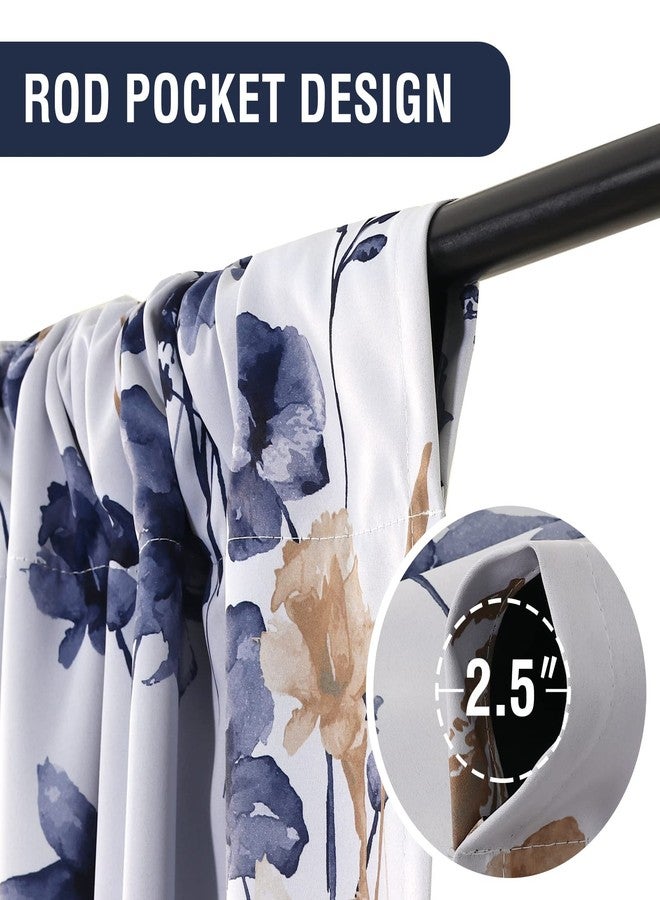 Mightree Blackout Tie Up Curtains for Windows, Three-Layer Woven Roman Curtain, Thermal Insulated Balloon Shade Rod Valance Curtain for Kitchen, Living Room, Bedroom, Blue, 42" Wx63 L - Image 2